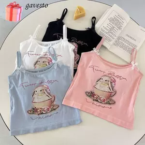 GAVESTO Tank Top, Áo không tay in họa tiết thỏ nhẹ nhàng, Áo Vest nhân quả gợi cảm ngọt ngào dễ thương mùa hè
