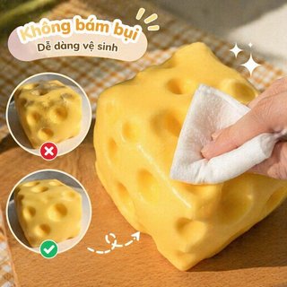 【BabyJoy】Đồ chơi bóp phô mai Jumbo,squishy,chậm đàn hồi,có thể tạo hình, bóng giảm căng thẳng