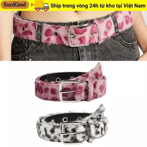 Đai Nữ SUNKISSD, Thắt Lưng Khóa Pin Có Thể Điều Chỉnh, Xu Hướng Sang Trọng Da Báo In Quần Jean Phụ Kiện