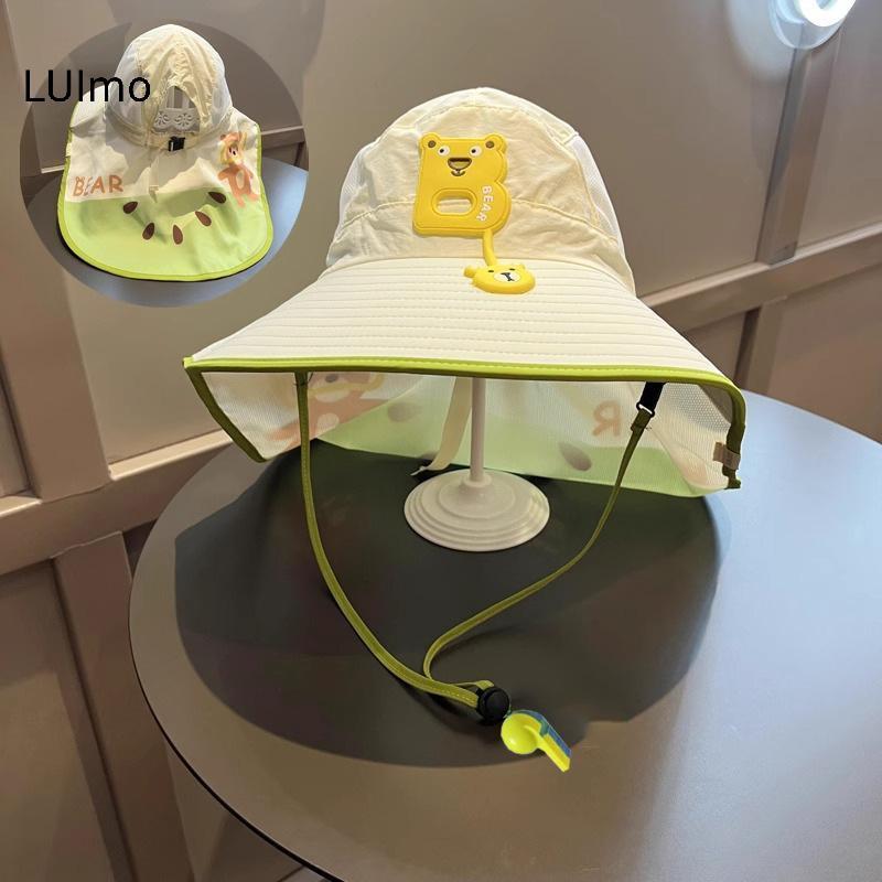 LUImo Kids Mũ ngư dân có dây chống gió và tấm chắn nắng hoàn hảo cho bãi biển ngoài trời SBS