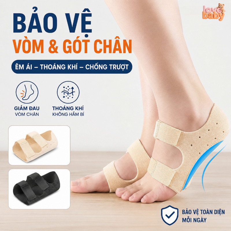 miếng đệm bảo vệ gót chân vải thân thiện da thoáng khí gel dày hấp thụ va đập điều chỉnh giảm đau