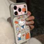Ốp lưng iPhone họa tiết da mạ mèo Kitty iPhone 17 16 15 14 13 12 11 Pro Max Plus Max