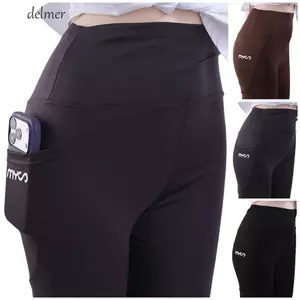 Quần legging nữ DELMER có túi, Quần Capri nữ chạy bộ eo cao, Quần nâng mông mềm Kiểm soát bụng Giảm béo Định hình Tập thể dục