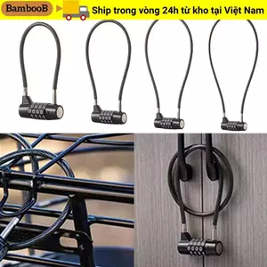 Khóa tủ ký túc xá BAMBOOB, Khóa kết hợp 4 chữ số có thể đặt lại dây, Khóa mật khẩu xe đạp chống trộm bằng hợp kim kẽm di động dành cho du lịch và gia đình