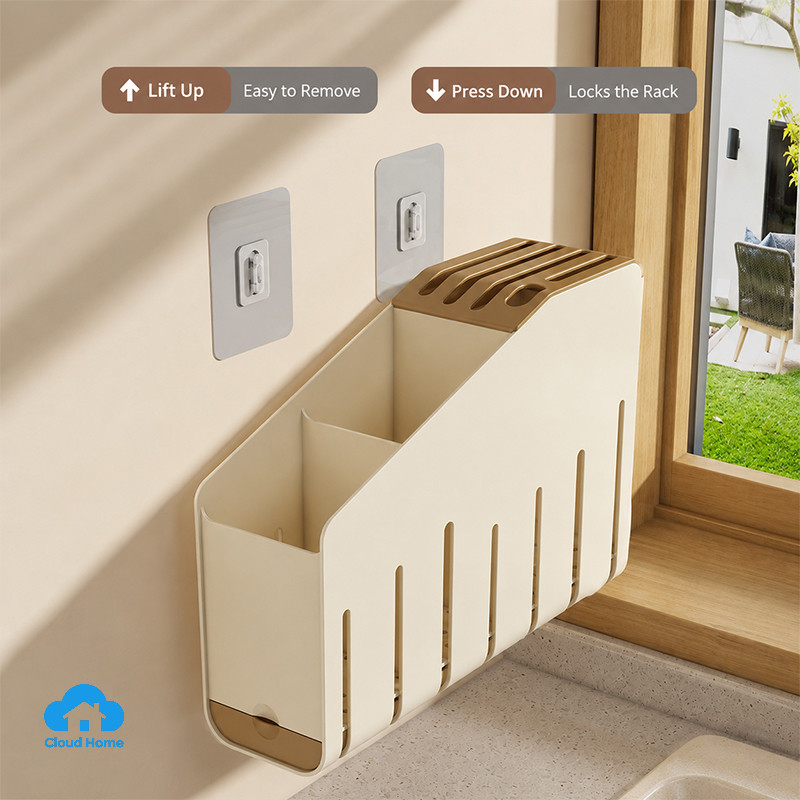🌤️COD🌤️Giá đựng đũa treo tường, hộp đựng đồ nhà bếp đa chức năng, kệ đựng đồ nhà bếp không cần khoan