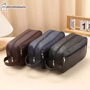 Cheenm Nam Kinh Doanh Túi Du Lịch Dây Kéo Túi Trang Điểm Da PU Du Lịch Túi Vệ Sinh Dung Tích Lớn Mỹ Phẩm Tổ Chức Túi Bảo Quản VN