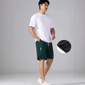 Quần short màu trơn dáng rộng mùa hè dành cho nam Quần dài đến đầu gối