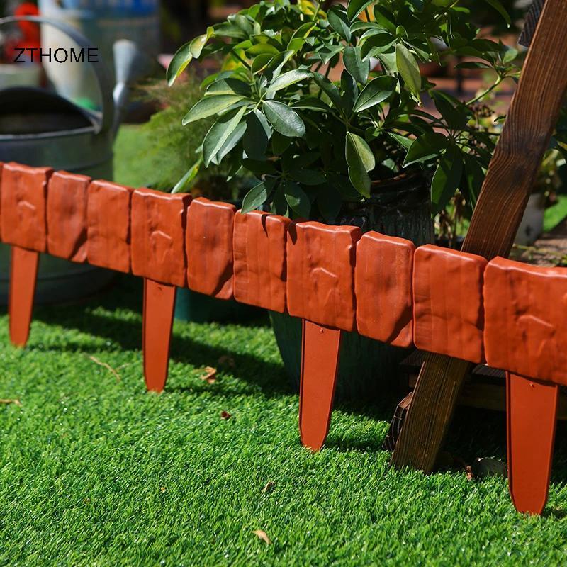 ZTHOME 10 Chiếc Hàng Rào Sân Vườn Giả Đá Vật Hỗ Trợ Cổ Phần Ngoài Trời Viền Trang Trí Biên Giới DIY Bãi Cỏ Cảnh Quan Hàng Rào Thực Vật HOT