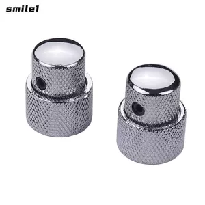 SMILE 2 Bộ Núm Điều Khiển Xếp Chồng Đồng Tâm Kép, Kim Loại Thiết Kế Đồng Tâm Kép Điện Bass Đàn Guitar Núm, Có Cờ Lê Vàng / Bạc / Đen Đàn Guitar Điều Khiển Núm Bass Điện