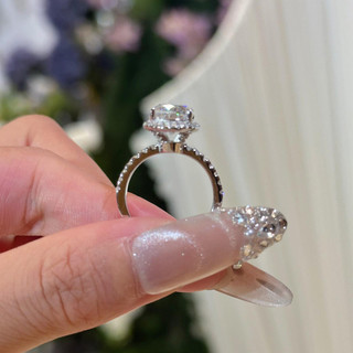 Châu Âu Mỹ ins Phong Cách Mới 2 Carat Mô Phỏng Moissanite Mở Nhẫn Nữ