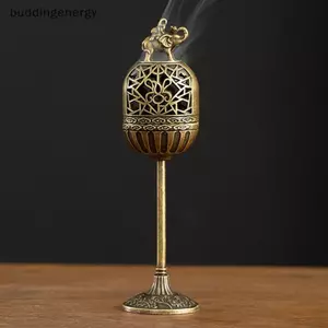 {BUDDI} Vintage Hợp Kim Hương Đốt Sti Giá Đỡ Ba Chân Rỗng Ra Mini Gỗ Đàn Hương Lư Hương Trang Trí Nhà Cửa {buddingenergy}