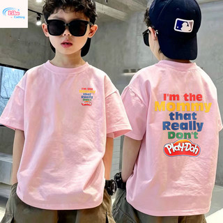 Áo thun bé trai ngắn tay in chữ thời trang, cotton mềm thoáng khí, thời trang cho bé đi học đi chơi
