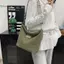 BeautifulHomeA Túi đeo chéo vải nhung thông thường Dung tích lớn Túi Tote nữ thời trang đơn giản Túi đeo vai đơn VN