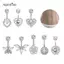 AqToCna Pha Lê Thời Trang Zircon Bụng Nút Nhẫn Dành Cho Nữ Cô Gái Trái Tim Tinh Tế Bướm Rốn Nhẫn Cơ Thể Xuyên Trang Sức Quà Tặng AqToCna
