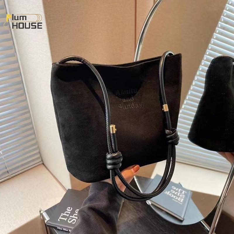 PlumHOUSE Da Lộn Nữ Túi Tote Buet Túi Thời Trang Một Vai Túi Đeo Ngang VN