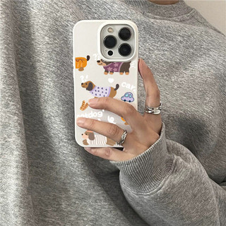 Ốp Lưng IPhone 13 15 11 17 16 12 14 ProMax  Chó xúc xích dễ thương 7 8Plus XR X XS Max