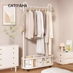 Giá treo quần áo CATIYAHA, Giỏ đựng đồ Móc treo sàn đến trần đứng, Giá phơi đồ có thể tháo rời tiết kiệm không gian sang trọng nhẹ nhàng Sử dụng phòng ngủ