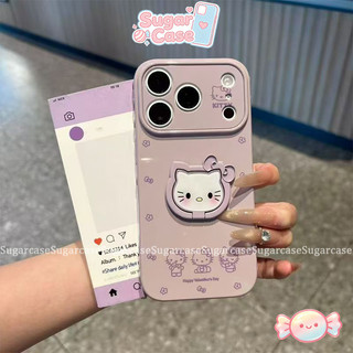 Ốp Lưng Cho Oppo A16 A3X A5i A3 A15 A35 A7 A18 A31 A58 A60 A57 A77 A54 A38 A17 Phim hoạt hình Bow Kitty Stand Bìa mềm