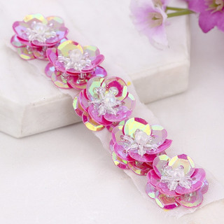 Nhỏ Hoa Đính Kim Sa Lấp Lánh Tất Cả Handmade Tự Làm Giày Hoa Miếng Dán Vải Quần Áo Kim Sa Lấp Lánh Trang Trí Hoa Phụ Kiện 5 Miếng J5PW