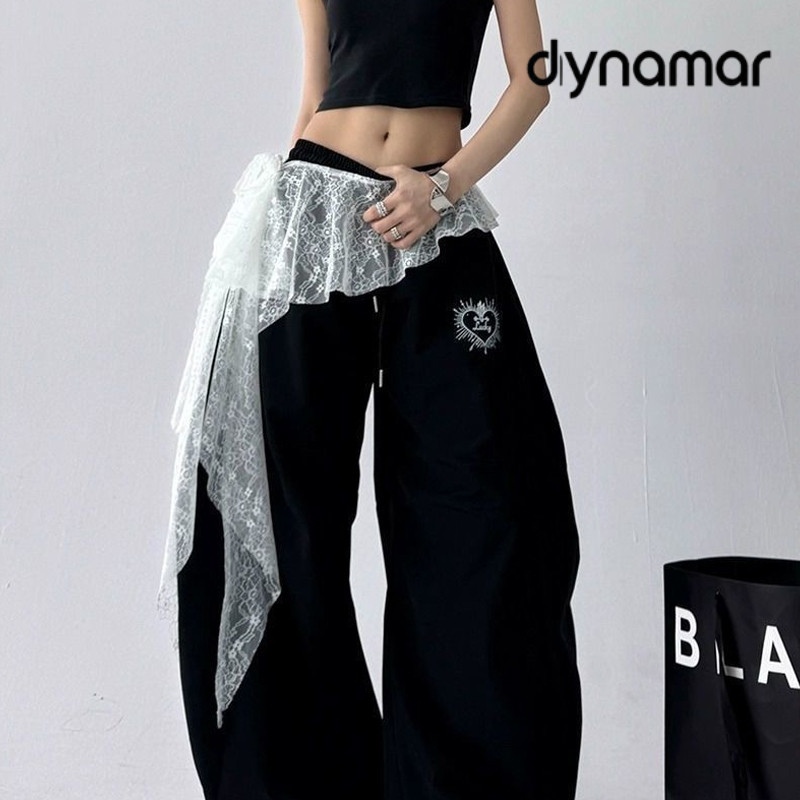 【dynamar】Chân váy dáng bất đối xứng với viền ren và tua rua, có dây buộc, hoàn hảo cho khiêu vũ và mặc hàng ngày.