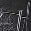 Vòi bồn tắm độc lập GESSI của Ý có công tắc tay quay, vòi nóng lạnh màu xám gunmetal, vòi sen đặt sàn.