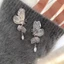 Thời trang khí chất mát mẻ zircon hình bướm rỗng cá tính và đa năng bông tai nữ