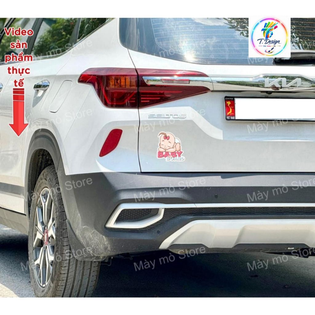 Decal "Baby In Car" Dán Xe Chống Nước Dễ Thương Cho Bé Trai/Gái - Mày Mò Store