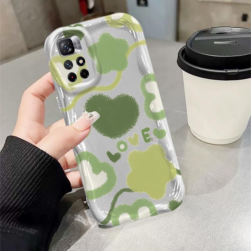 Vỏ Silicon Hoạt Hình Cho Redmi 10 Note 11 11S 12 Pro 4G 3D Phụ Kiện Vỏ Điện Thoại Mềm TPU Hoa Ins Phong Cách Đơn Giản Ốp Lưng Chống Sốc