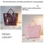 Túi Tote PVC OLVIDO dành cho nữ, Túi xách nhựa chống thấm nước sọc, Tay cầm lớn chất lượng cao in họa tiết da báo Túi đi biển dung tích lớn dành cho du lịch