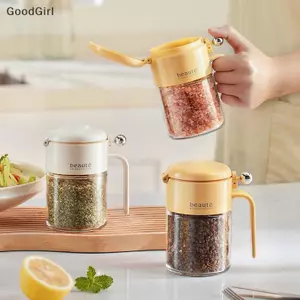 Bình đựng gia vị kín Bình đựng gia vị thủy tinh chống ẩm có thìa Hộp đựng gia vị muối nhà bếp Máy lắc muối gia vị VN