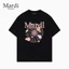 Unisex Áo Sơ Mi Chất Lượng Cao Cấp Hoa Nhỏ Rỗng Nối In Đơn Giản Rời 100% Cotton Cao Cấp Phong Cách Hàn Quốc Áo Thun Cổ Tròn