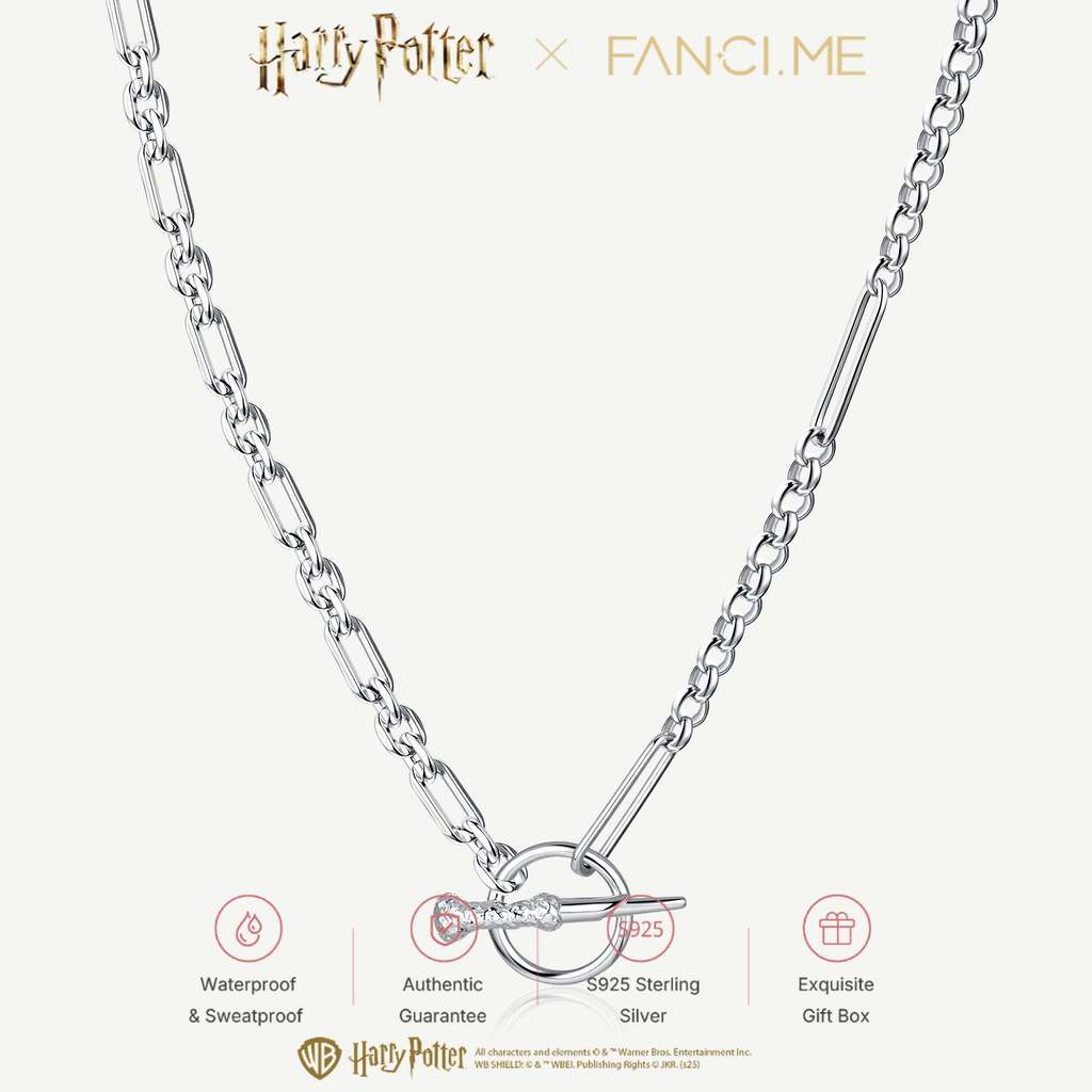Harry Potter x FANCIME Magic Wand Sterling Silver Charm Vòng cổ