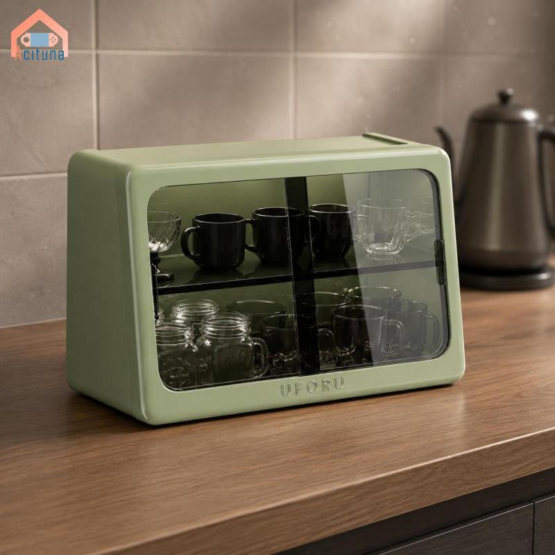 Cửa Trượt Cốc Tủ Mặt Bàn Cốc Hai Tầng Giá Để Đồ Rõ Ràng Màu Bảng 2 Tầng Tủ Tổ Chức Cho Nhà Bếp Quầy