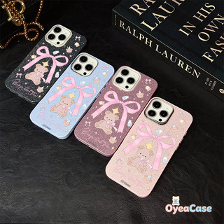 Ruy Băng Nơ Gấu IMD Lấp Lánh Dành Cho Huawei Pura 90 Ultra 80 Pro Plus Ultra Nova 14 Pro Ultra Y72S Y72 Y63 4G Honor 600 Pro X7D X5D Plus Magic 8 Lite Vỏ Màu Kẹo Hoạt Hình