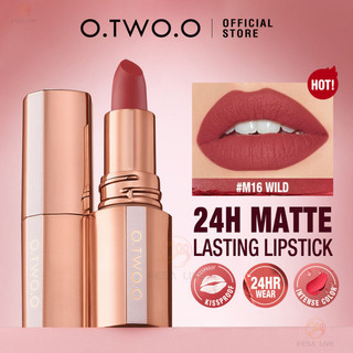 O.TWO.O Matte Kiss Khóa màu lâu trôi Matte Lipstick Light Màu mờ Họa tiết nhung mờ lâu trôi