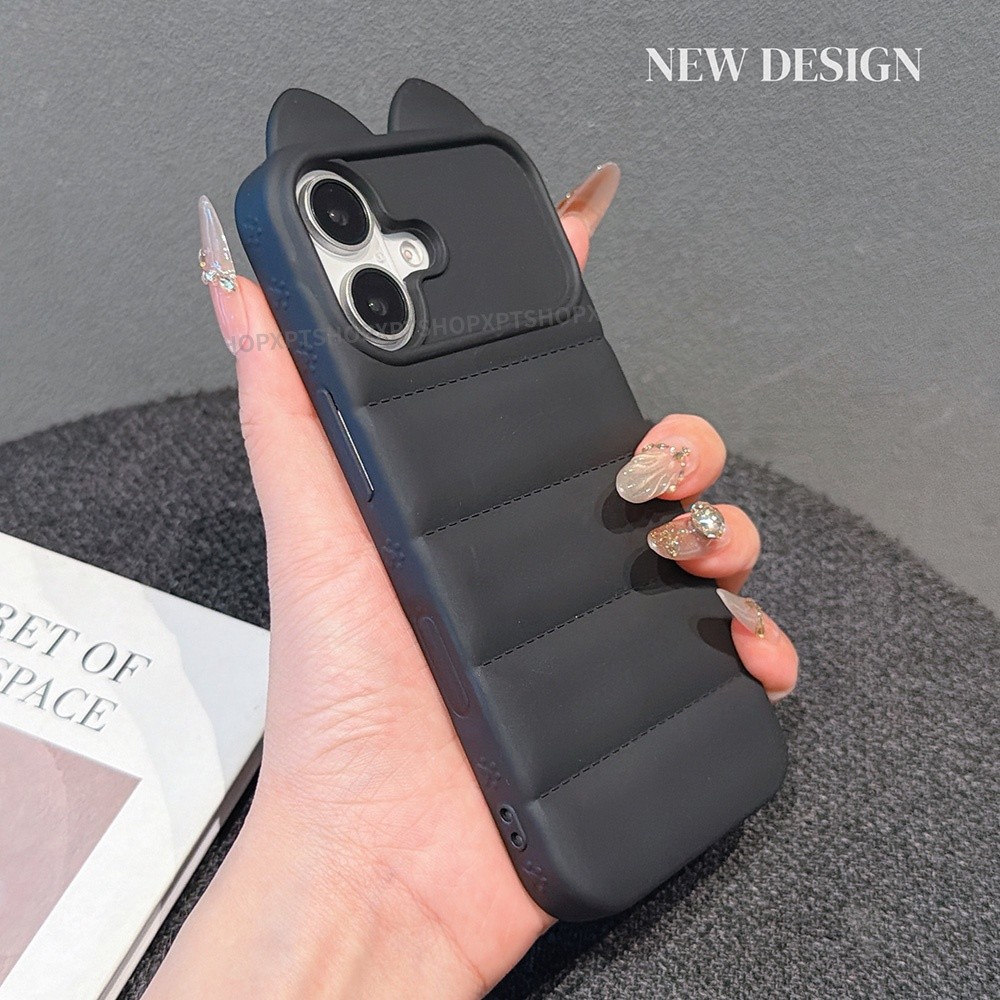 Ốp Điện Thoại Tai Mèo May Mắn Cho iPhone 17 Pro Max 16 Plus 15 14 13 12 11 Vỏ Bảo Vệ Chống Sốc