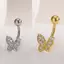 PNPIA- Thời Trang Zircon Bướm Bụng Nút Nhẫn Sáng Bóng Pha Lê Nơ Rốn Xuyên Cho Nữ Bé Gái Gợi Cảm Bụng Đi Biển Trang Sức Quà Tặng