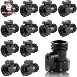 PWSSEND 6 Bộ chuyển đổi van ren 3 / 4, Van bi điều khiển nước ren 3 / 4 Inch từ nữ sang nam, Đầu nối ống nhựa Hệ thống tưới vườn Van đóng