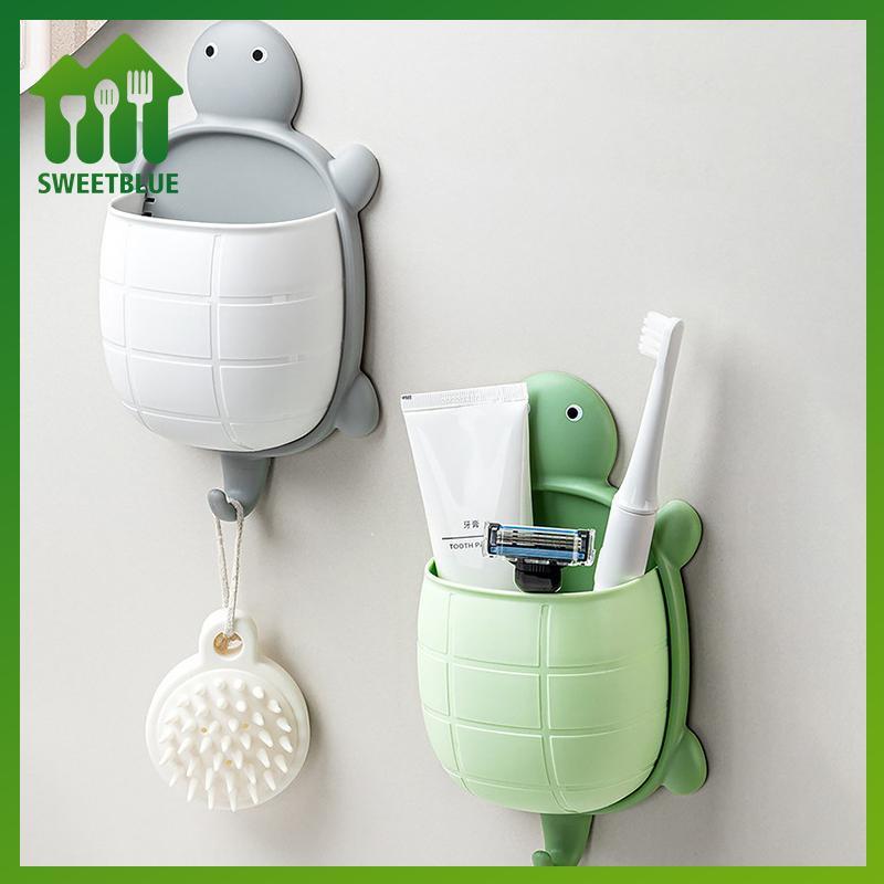 SWEET 1PC Giá đỡ bàn chải đánh răng dễ thương Giá đỡ kem đánh răng treo tường Hình con rùa Giá đỡ dao cạo nhà tổ chức Lưu trữ phòng tắm Màu xanh lá cây n