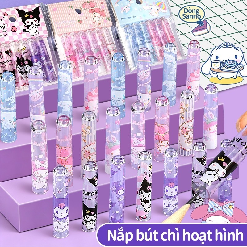 Nắp bút chì 36 mẫu hoạt hình đa dạng bảo vệ ngòi chì chống gãy giữ bút sạch sẽ quà tặng học sinh