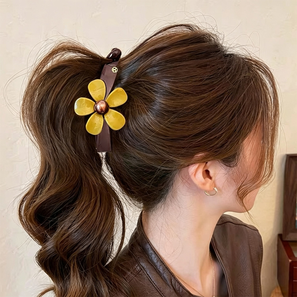 Kẹp tóc nữ đuôi ngựa cao hoa Hàn Quốc