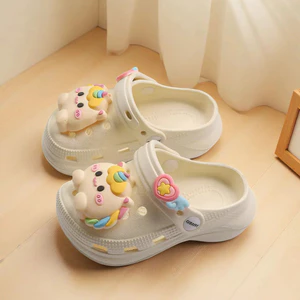 Giày VN Clogs, Thiết kế hoạt hình dễ thương, Thích hợp cho bé gái, Phổ biến, Thời trang, Thoải mái, Chống trượt, Thích hợp sử dụng trong nhà và ngoài trời, Thích hợp cho trẻ em Dép EVA từ 11 đến 12 tuổi, có đế cao gót, Thích hợp cho bé gái già, Giày bốt m