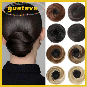 GUSTAVA Kẹp Tóc Trong Bun, Vòng Tròn Co Giãn Kẹp Tóc Tổng Hợp Phần Mở Rộng Tóc, Phần Mở Rộng Tóc Mini Kết Cấu Thẳng Lộn Xộn Donut Updo Cô Gái Kiểu Tóc
