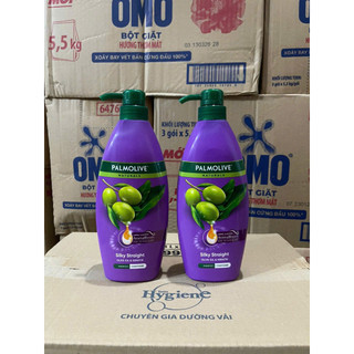 Dầu Gội Và Xả Palmolive Naturals Silky Straight Olive Oil & Keratin 600ml