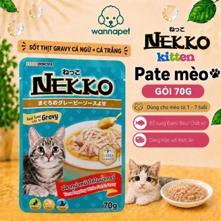[Combo 48 Gói] Pate Nekko 70g Đủ Vị Cho Mèo Giàu Đạm Dễ Tiêu Hóa Thức Ăn Ướt - Wanna Pet