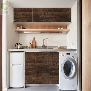 Giấy dán tường hạt gỗ ROLY, Giấy tân trang dính tiện lợi tự dính, Nhãn dán hạt gỗ nâu chất lượng cao cổ điển