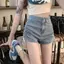 Quần short Denim dây rút cạp cao mùa hè phong cách mỏng Quần chữ a thiết kế Hot Girl
