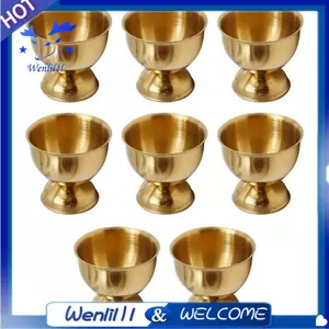 Bộ đựng trứng vàng 8 bằng thép không gỉ, dành cho trứng luộc mềm cứng Dụng cụ nhà bếp Cốc trứng