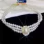 MAKY Pháp Retro Hương Thơm Nhỏ Ba Lớp Ngọc Trai Nelace Flash Kim Cương Ngọc Trai Váy Cưới Xương Đòn Dây Xích Dành Cho Nữ Ne VN