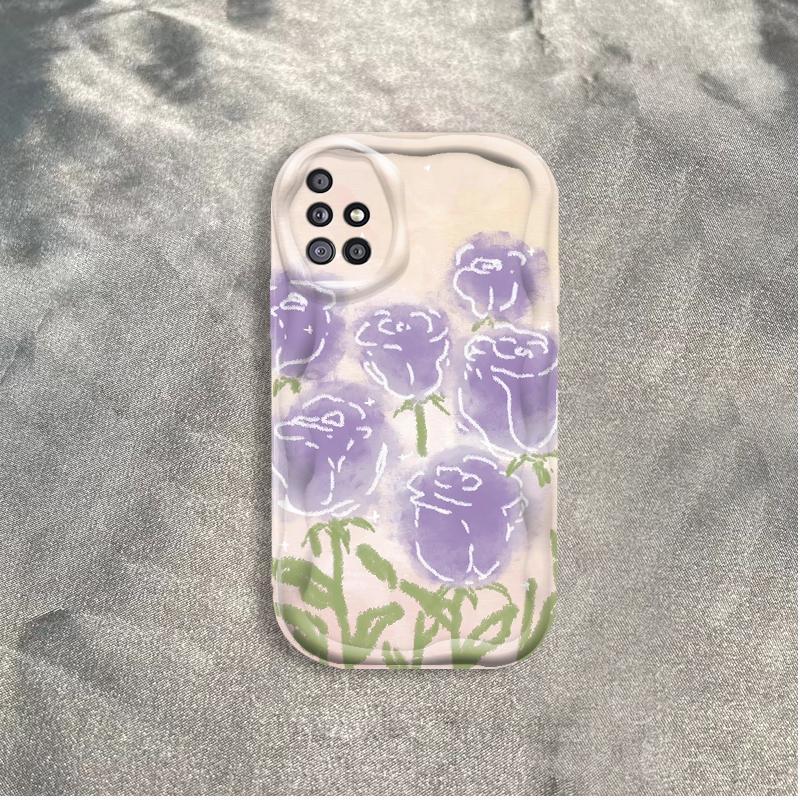 Thích Hợp Cho Samsung A51 A515F A71 A715F A31 4G 3D Bé Gái TPU Mềm Hoa Tím Hoa Hồng Tulip Ins Phong Cách Chống Sốc Ốp Điện Thoại